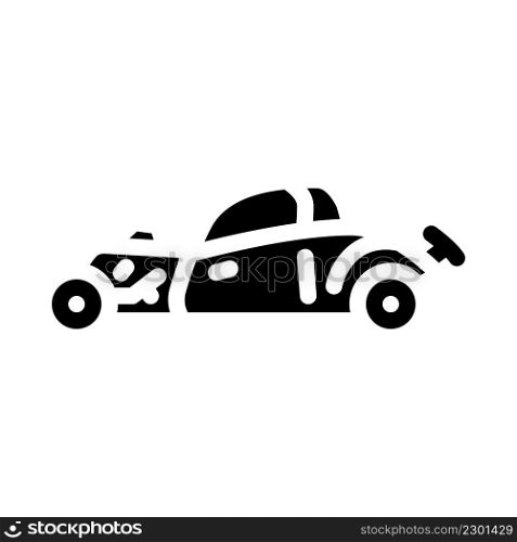 hot rod car glyph icon vector. hot rod car sign. isolated contour symbol black illustration. hot rod car glyph icon vector illustration