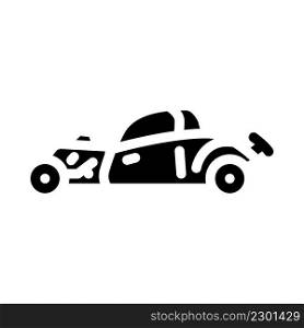 hot rod car glyph icon vector. hot rod car sign. isolated contour symbol black illustration. hot rod car glyph icon vector illustration