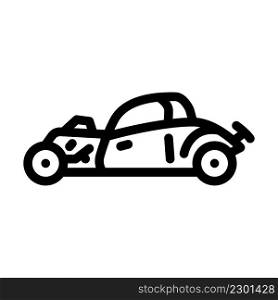 hot rod car line icon vector. hot rod car sign. isolated contour symbol black illustration. hot rod car line icon vector illustration