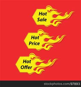 Hot Sale banner.Hot Price banner.Hot Offer banner.Vector illustration.