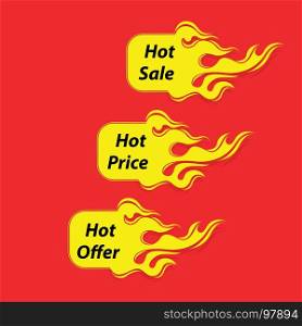 Hot Sale banner.Hot Price banner.Hot Offer banner.Vector illustration.