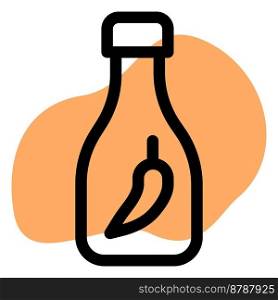Hot sauce bottle line icon set