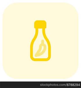 Hot sauce bottle line icon set