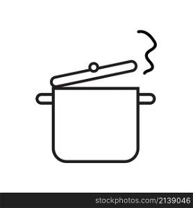 Hot saucepan icon. Cooking pot. Boiling process. Cartoon art. Kitchen utensil. Vector illustration. Stock image. EPS 10.. Hot saucepan icon. Cooking pot. Boiling process. Cartoon art. Kitchen utensil. Vector illustration. Stock image.