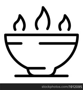 Hot soup icon outline vector. Bowl spoon. Food steam. Hot soup icon outline vector. Bowl spoon