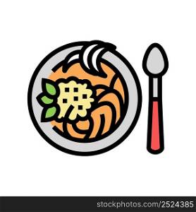hot soup pasta color icon vector. hot soup pasta sign. isolated symbol illustration. hot soup pasta color icon vector illustration