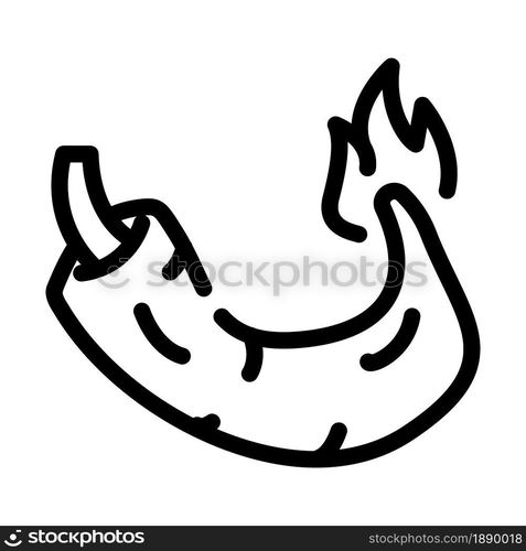 hot spice pepper vegetable line icon vector. hot spice pepper vegetable sign. isolated contour symbol black illustration. hot spice pepper vegetable line icon vector illustration