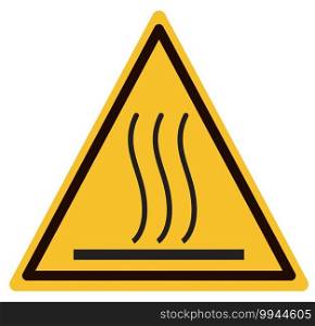 hot surface warning sign. beware hot symbol. caution hot surface icon on white background. flat style.