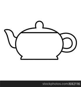 Hot teapot icon. Outline illustration of hot teapot vector icon for web. Hot teapot icon, outline style