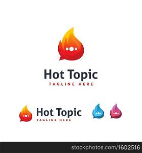 Hot Topic Logo Design Vector Template Modern And Minimalism