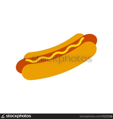 Hotdog vector icon fast food isolated on white background. Hotdog vector icon fast food