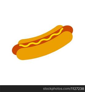 Hotdog vector icon fast food isolated on white background. Hotdog vector icon fast food