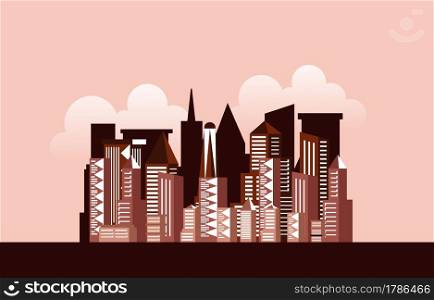 Hotel Apartment Office Business City Building Cityscape Skyline Illustration