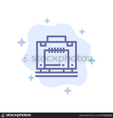 Hotel, Bag, Suitcase, Luggage Blue Icon on Abstract Cloud Background