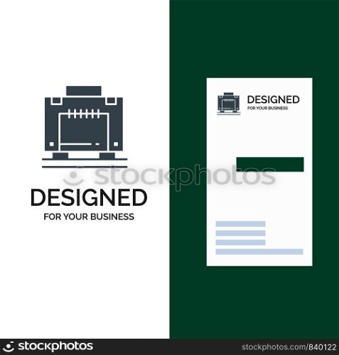 Hotel, Bag, Suitcase, Luggage Grey Logo Design and Business Card Template