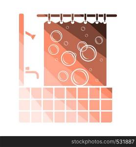 Hotel Bathroom Icon. Flat Color Ladder Design. Vector Illustration.