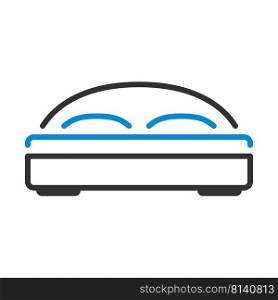 Hotel Bed Icon. Editable Bold Outline With Color Fill Design. Vector Illustration.