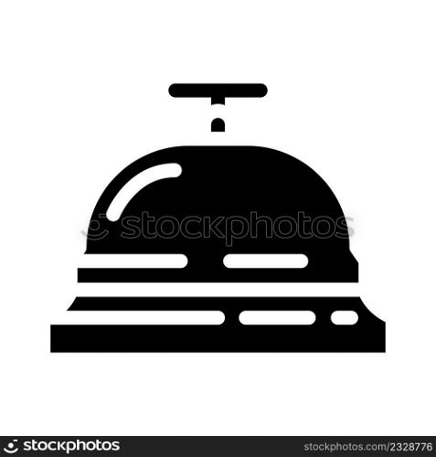 hotel bell glyph icon vector. hotel bell sign. isolated contour symbol black illustration. hotel bell glyph icon vector illustration
