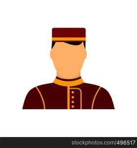 Hotel bellman flat icon on isolated on white background. Hotel bellman flat icon