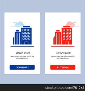 Hotel, Boiling, Home, City Blue and Red Download and Buy Now web Widget Card Template