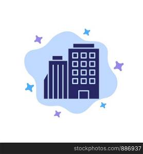 Hotel, Boiling, Home, City Blue Icon on Abstract Cloud Background