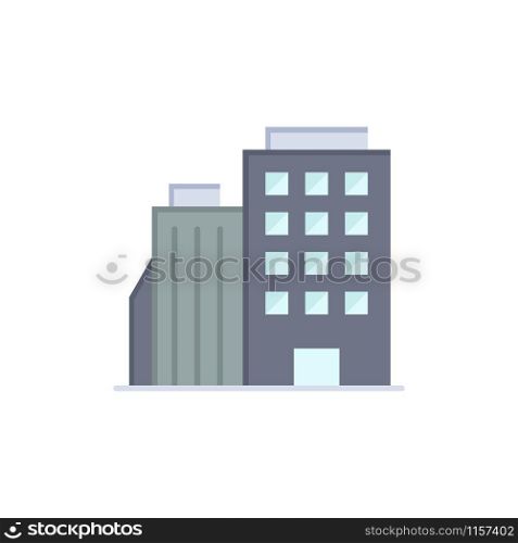 Hotel, Boiling, Home, City Flat Color Icon. Vector icon banner Template