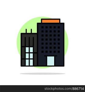 Hotel, Building, Home, Service Abstract Circle Background Flat color Icon