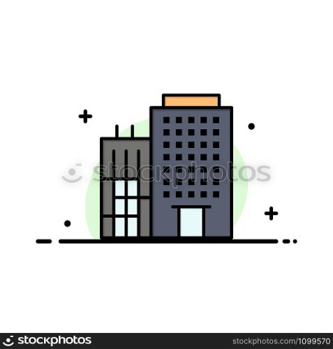 Hotel, Building, Home, Service Business Logo Template. Flat Color
