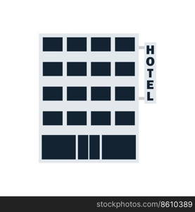 Hotel building icon. Flat color design. Vector illustration.