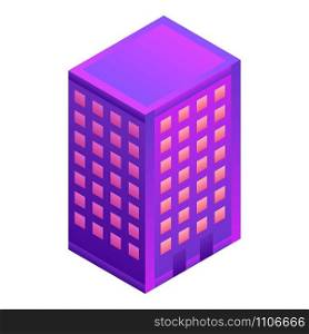 Hotel building icon. Isometric of hotel building vector icon for web design isolated on white background. Hotel building icon, isometric style
