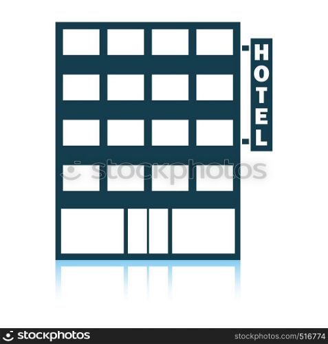 Hotel building icon. Shadow reflection design. Vector illustration.