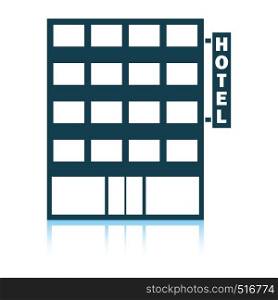 Hotel building icon. Shadow reflection design. Vector illustration.
