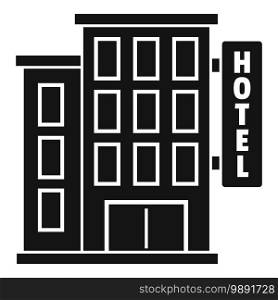 Hotel building icon. Simple illustration of hotel building vector icon for web design isolated on white background. Hotel building icon, simple style