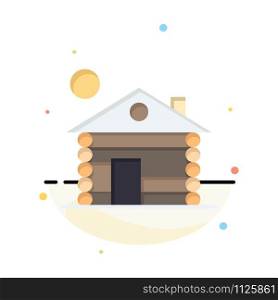 Hotel, Building, Service, Home Abstract Flat Color Icon Template