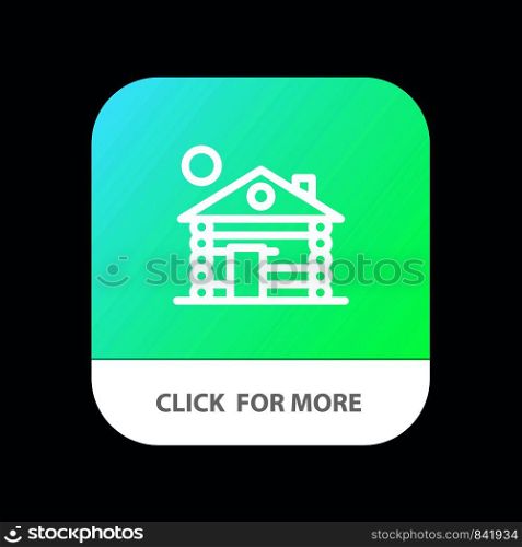 Hotel, Building, Service, Home Mobile App Button. Android and IOS Line Version