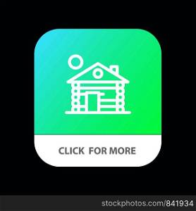 Hotel, Building, Service, Home Mobile App Button. Android and IOS Line Version