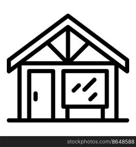 Hotel bungalow icon outline vector. Beach house. Sea villa. Hotel bungalow icon outline vector. Beach house
