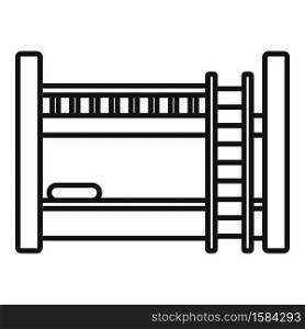 Hotel bunk bed icon. Outline hotel bunk bed vector icon for web design isolated on white background. Hotel bunk bed icon, outline style