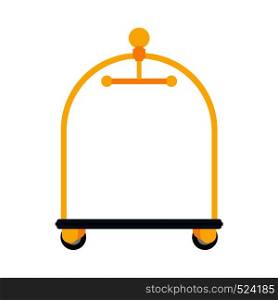 Hotel cart golden vector icon service luggage reception bag. Travel room motel business hanger. Staff case furniture