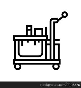 hotel cleaning service cart line icon vector. hotel cleaning service cart sign. isolated contour symbol black illustration. hotel cleaning service cart line icon vector illustration