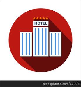 Hotel flat icon isolated on white background. Hotel flat icon