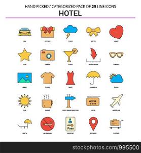 Hotel Flat Line Icon Set - Business Concept Icons Design