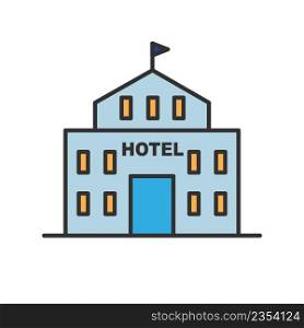 Hotel glyph icon isolated on white. Vector Illustration. Hotel glyph icon isolated on white. EPS 10