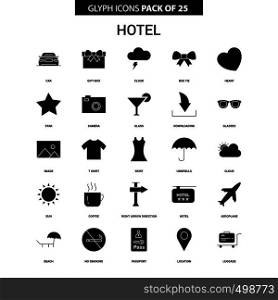 Hotel Glyph Vector Icon set