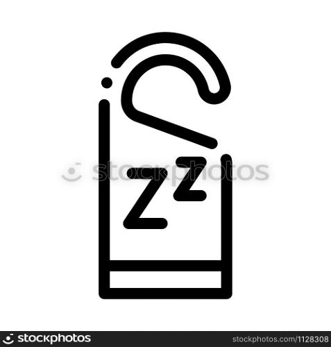 Hotel Handle Label Zzz Icon Vector. Outline Hotel Handle Label Zzz Sign. Isolated Contour Symbol Illustration. Hotel Handle Label Zzz Icon Outline Illustration