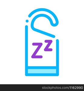 Hotel Handle Label Zzz Icon Vector. Outline Hotel Handle Label Zzz Sign. Isolated Contour Symbol Illustration. Hotel Handle Label Zzz Icon Outline Illustration