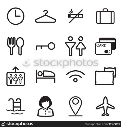 Hotel, hostel, motel icons Illustration vector Symbol