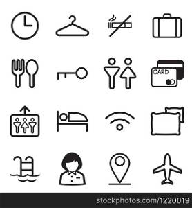 Hotel, hostel, motel icons Illustration vector Symbol