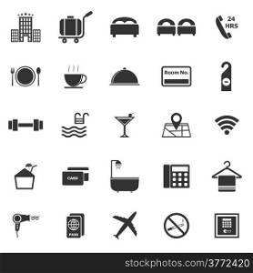 Hotel icons on white background, stock vector