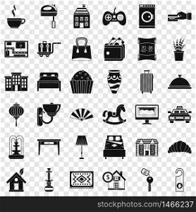 Hotel icons set. Simple style of 36 hotel vector icons for web for any design. Hotel icons set, simple style